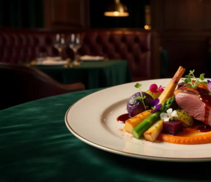 Fine dining tálalás modern magyar fogással