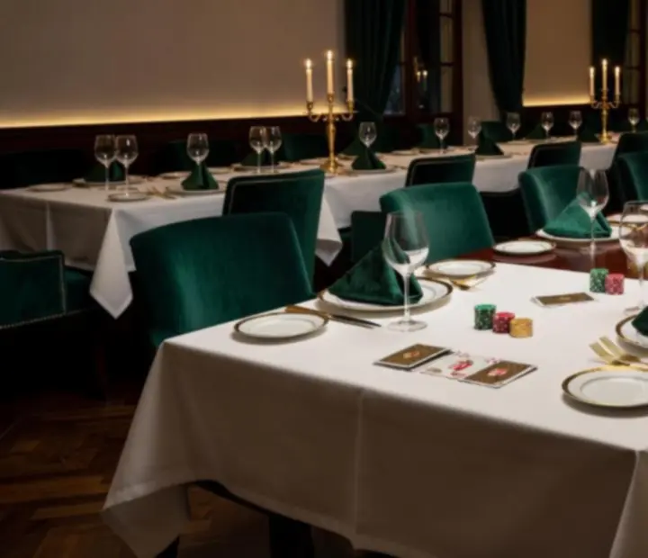 Privát étkezőterem készen a vendégek fogadására